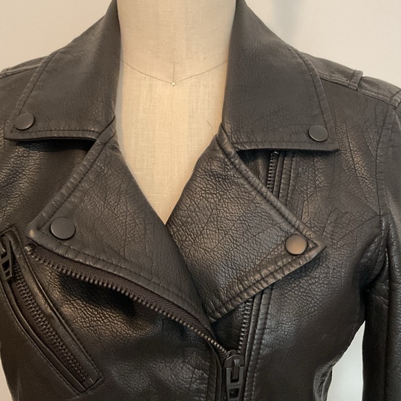 BlankNYC Black Moto Semi fitted Vegan Leather Jacket - Picture 3 of 14